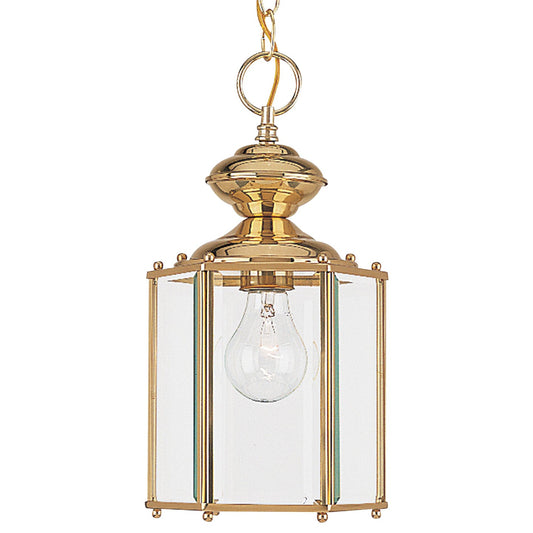 Classico One Light Outdoor Semi-Flush Convertible Pendant in Polished Brass
