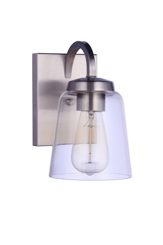 Elsa One Light Wall Sconce in Brushed Polished Nickel