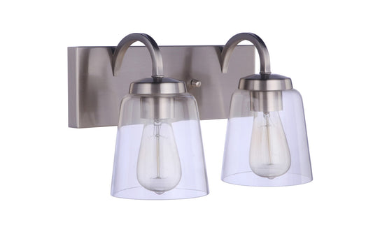 Elsa Two Light Vanity in Brushed Polished Nickel