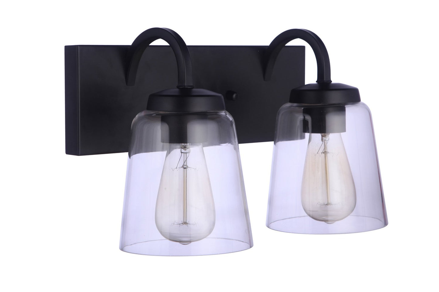 Elsa Two Light Vanity in Flat Black