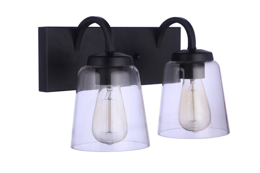 Elsa Two Light Vanity in Flat Black