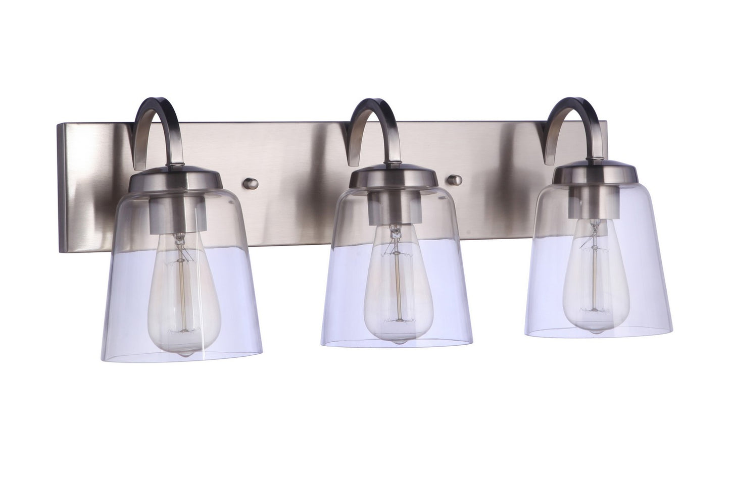 Elsa Three Light Vanity in Brushed Polished Nickel