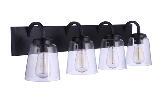 Elsa Four Light Vanity in Flat Black