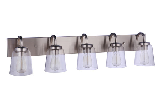 Elsa Five Light Vanity in Brushed Polished Nickel