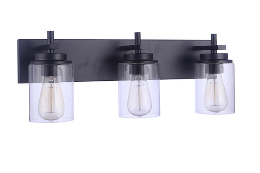 Reeves Three Light Vanity in Flat Black