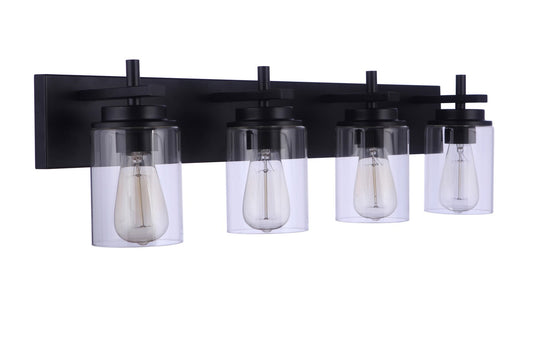 Reeves Four Light Vanity in Flat Black