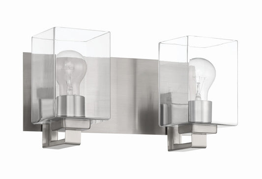 McClane Two Light Vanity in Brushed Polished Nickel