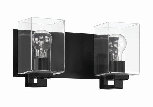 McClane Two Light Vanity in Flat Black