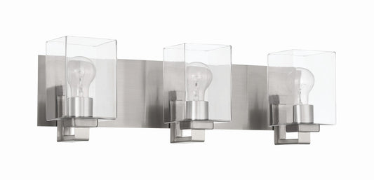 McClane Three Light Vanity in Brushed Polished Nickel