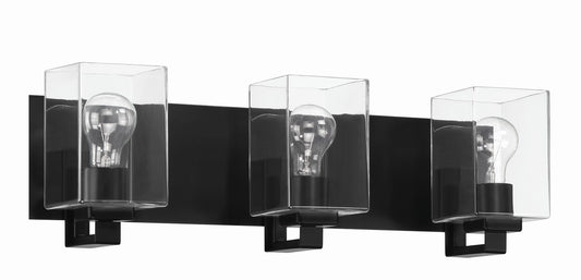 McClane Three Light Vanity in Flat Black