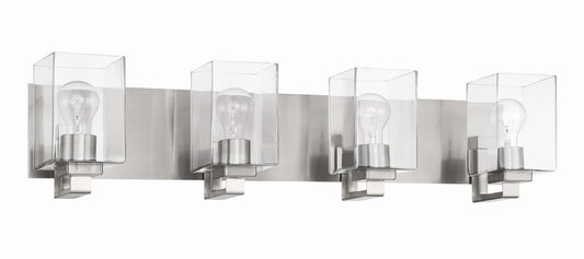 McClane Four Light Vanity in Brushed Polished Nickel