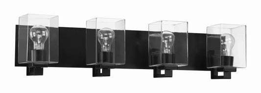 McClane Four Light Vanity in Flat Black
