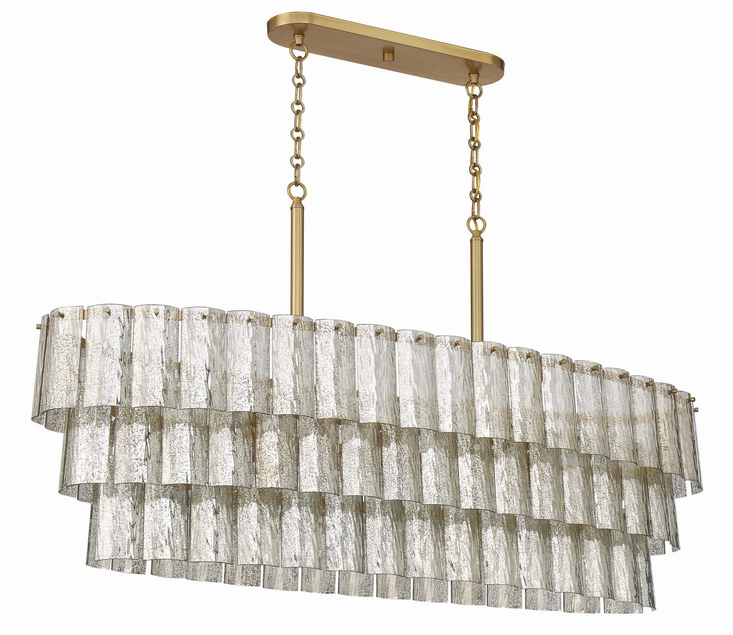 Museo Seven Light Island Pendant in Satin Brass
