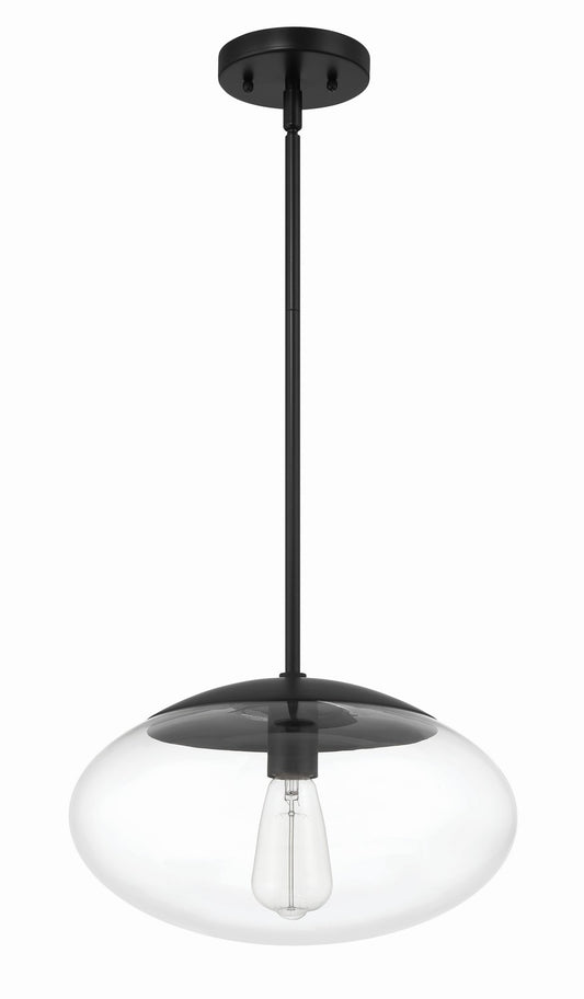 Gaze One Light Pendant in Flat Black