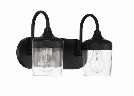 Wrenn Two Light Vanity in Flat Black