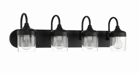 Wrenn Four Light Vanity in Flat Black
