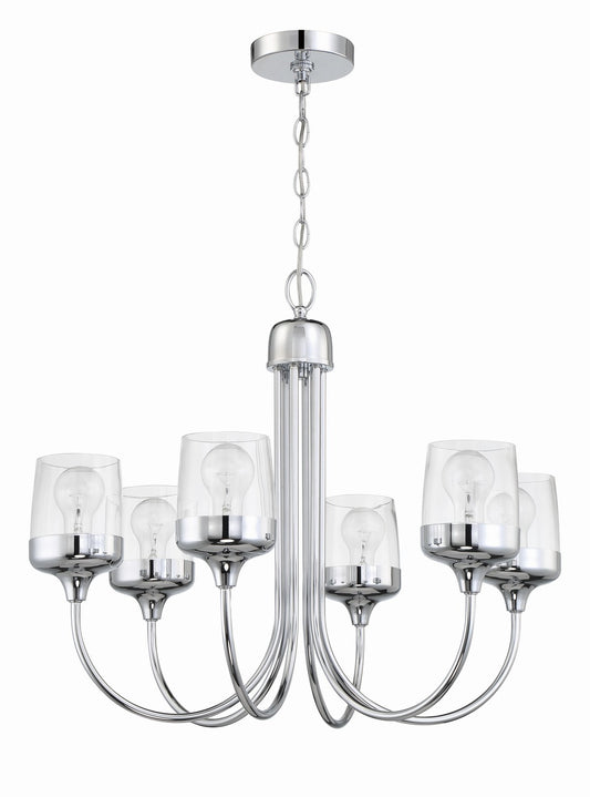 Wrenn Six Light Chandelier in Chrome