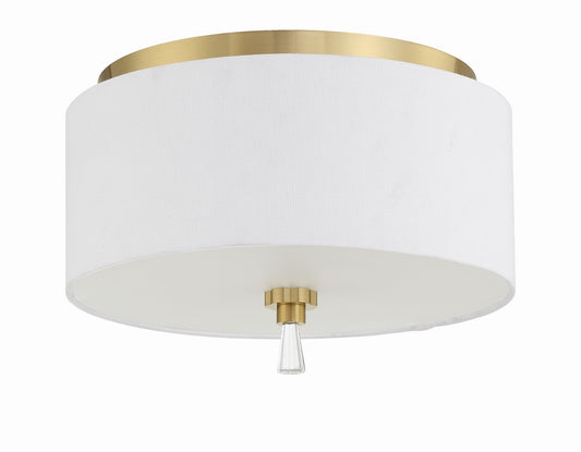 Fortuna Two Light Flushmount in Satin Brass
