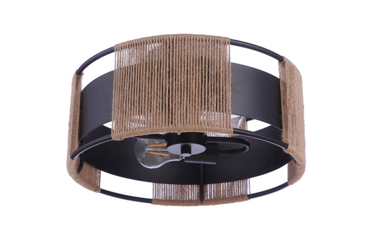 Kensey Two Light Semi Flush Mount in Flat Black