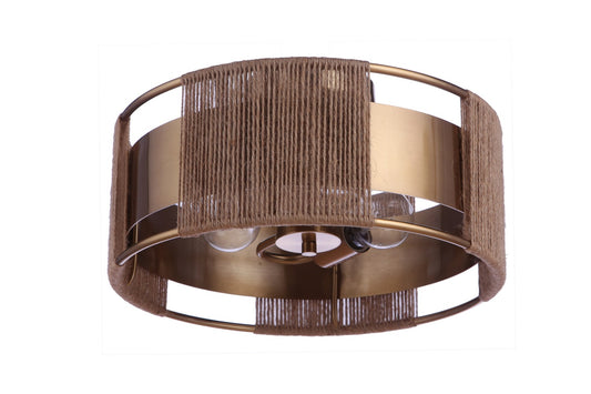 Kensey Two Light Semi Flush Mount in Satin Brass