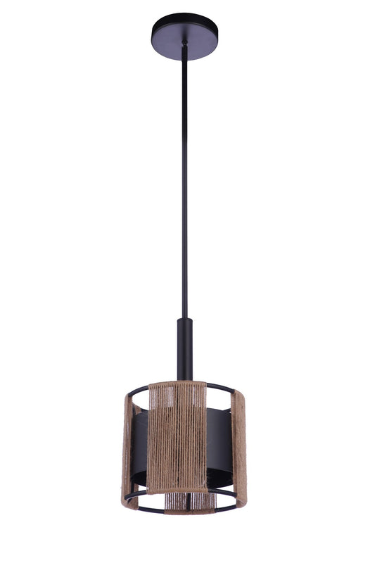 Kensey One Light Mini Pendant in Flat Black