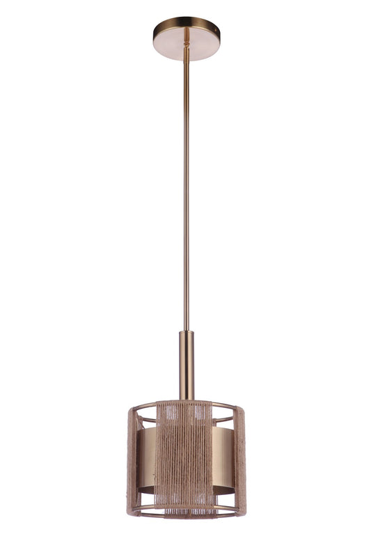 Kensey One Light Mini Pendant in Satin Brass
