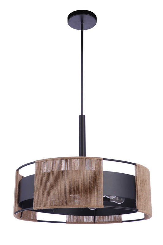 Kensey Six Light Pendant in Flat Black