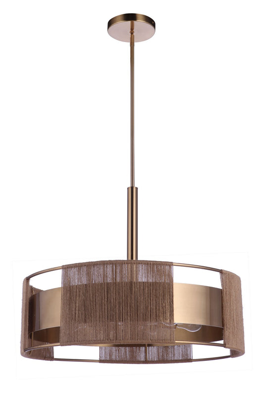 Kensey Six Light Pendant in Satin Brass