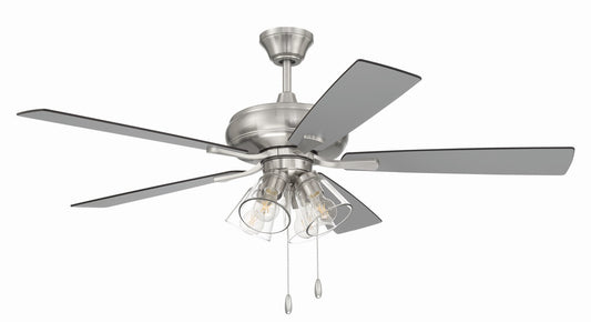 Eos Clear 4 Light 52" Ceiling Fan in Brushed Polished Nickel