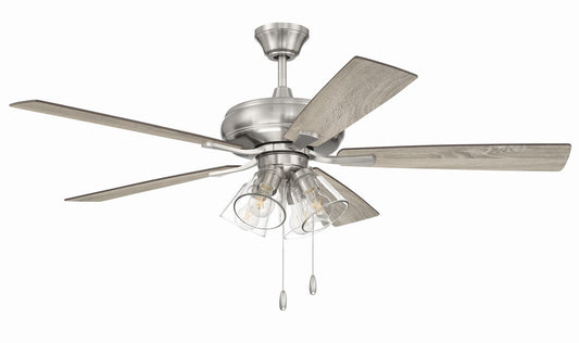 Eos Clear 4 Light 52" Ceiling Fan in Brushed Polished Nickel