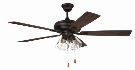 Eos Clear 4 Light 52" Ceiling Fan in Espresso