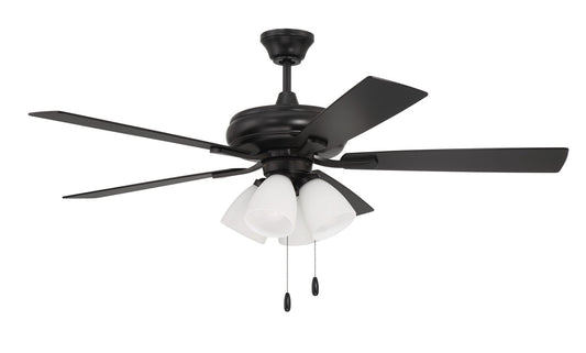 Craftmade - ECF114FB5-FBGW - 52" Ceiling Fan - Eos Frost 4 Light - Flat Black