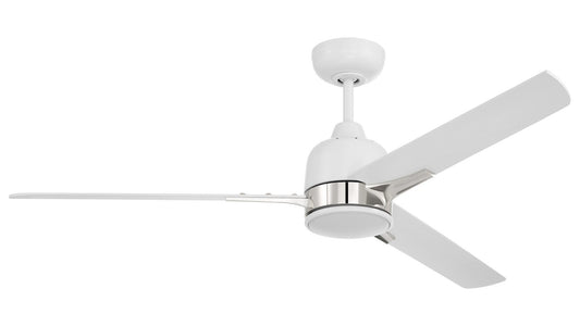 Fuller 52" Ceiling Fan in White/Polished Nickel