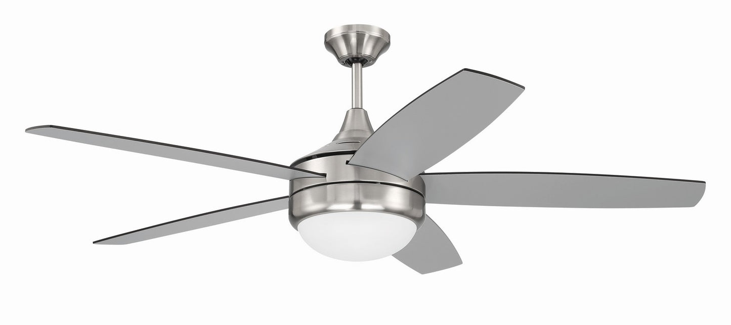 Craftmade - PHZ52BNK5-BNGW - 52" Ceiling Fan - Phaze II 5- Blade - Brushed Polished Nickel