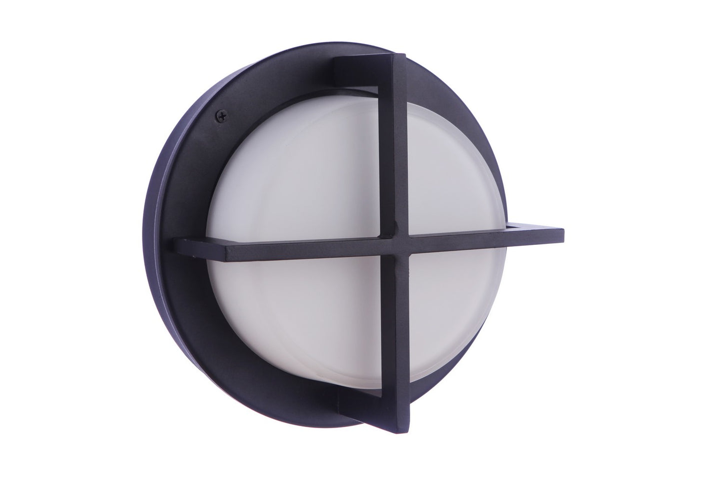 Bulkhead Round Two Light Outdoor Bulkhead in Textured Black