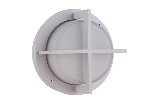 Bulkhead Round Two Light Outdoor Bulkhead in Textured White