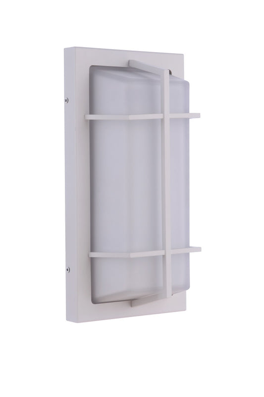 Bulkhead Rectangular Two Light Outdoor Bulkhead in Textured White