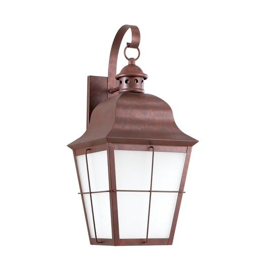 Chatham One Light Outdoor Wall Lantern in Weathered Copper