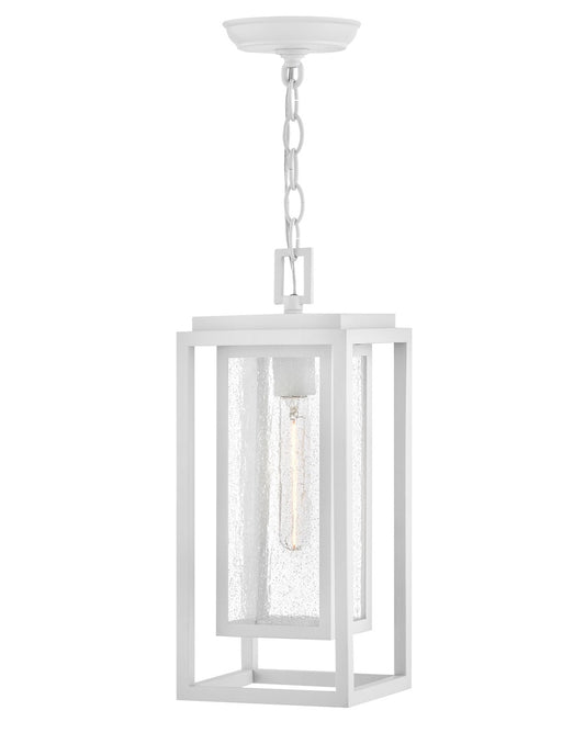 Republic LED Hanging Lantern in Textured White
