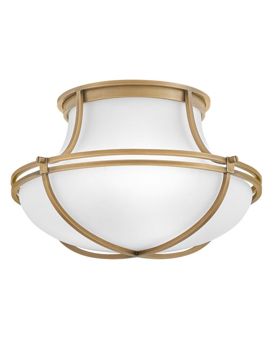 Saddler LED Flush Mount in Heritage Brass