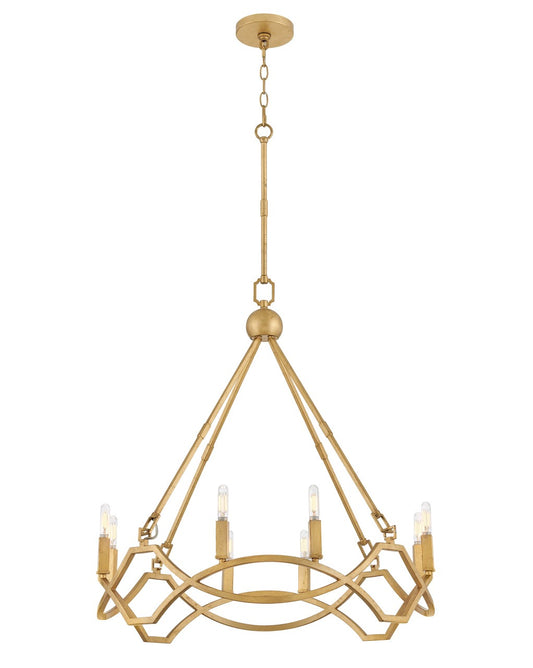 Leona LED Chandelier in Distressed Brass