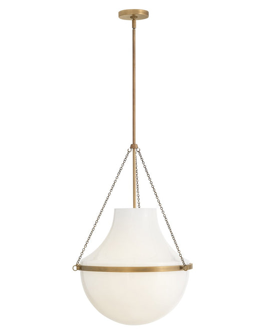 Collins LED Pendant in Heritage Brass
