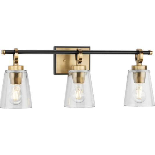 Cassell Three Light Bath & Vanity in Vintage Brass