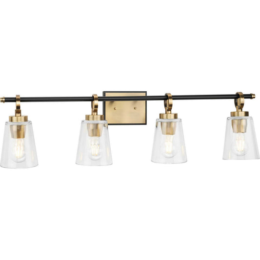 Cassell Four Light Bath & Vanity in Vintage Brass