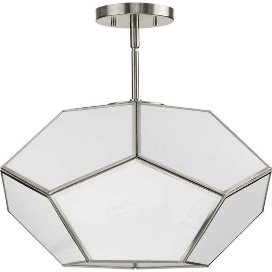 Latham Three Light Flush Mount in Brushed Nickel