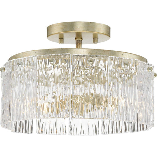 Chevall Two Light Flush Mount in Gilded Silver