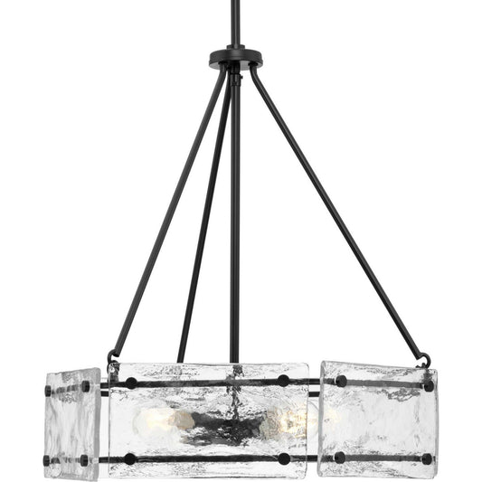 Rivera Four Light Chandelier in Matte Black