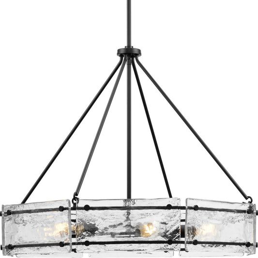 Rivera Six Light Chandelier in Matte Black