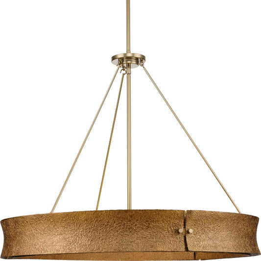 Lusail Six Light Chandelier in Soft Gold