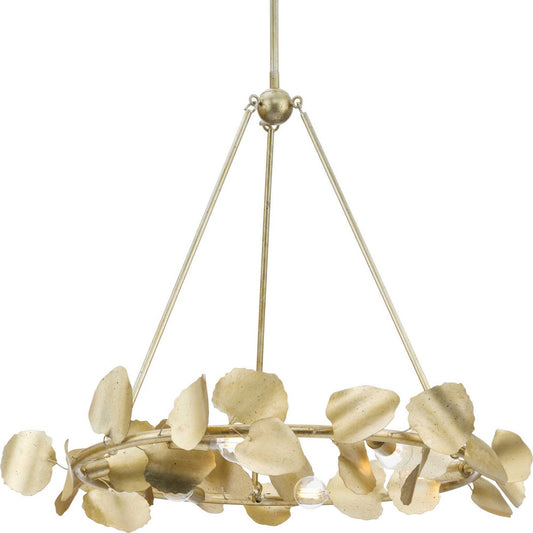 Laurel Six Light Chandelier in Gilded Silver